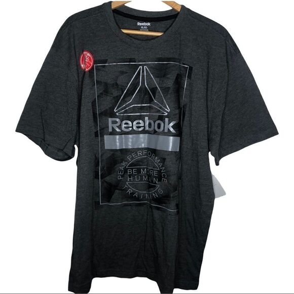REEBOK T-SHIRT, Black, Short Sleeve, XL - Picture 1 of 6